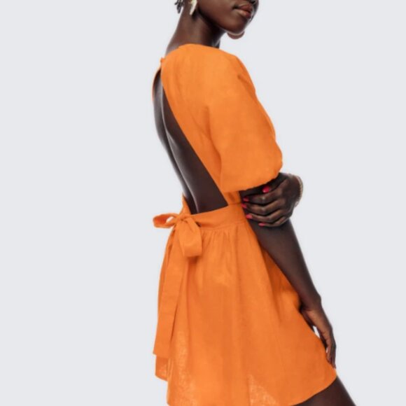 Reformation Orange Mini Dress - Picture 1 of 4